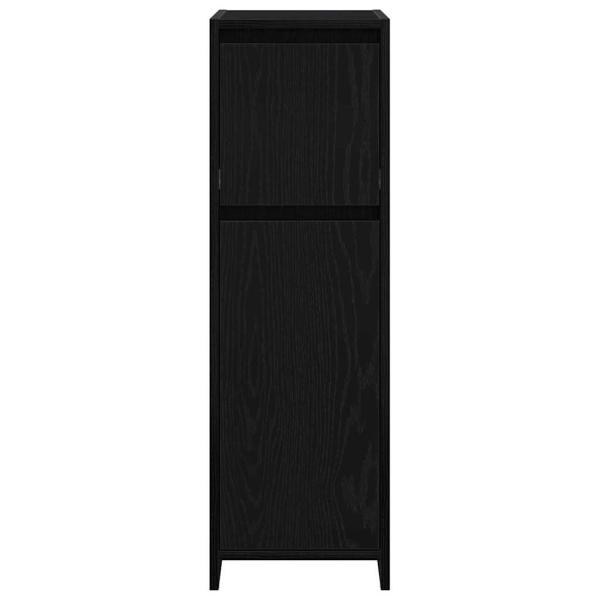 Badezimmerschrank Schwarz Eiche 30x30x95 cm Holzwerkstoff