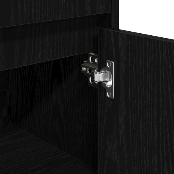 Badezimmerschrank Schwarz Eiche 30x30x95 cm Holzwerkstoff