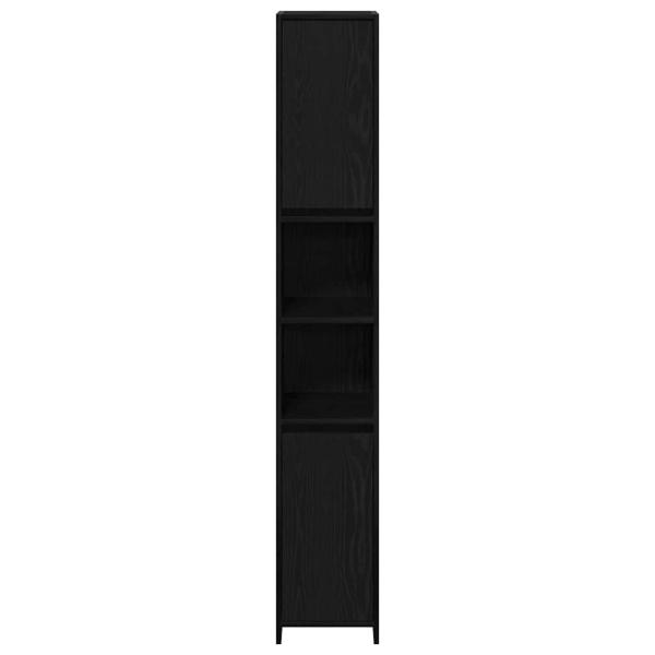 Badezimmer Schrank Schwarz Eiche 30x30x183,5 cm Holzwerkstoff