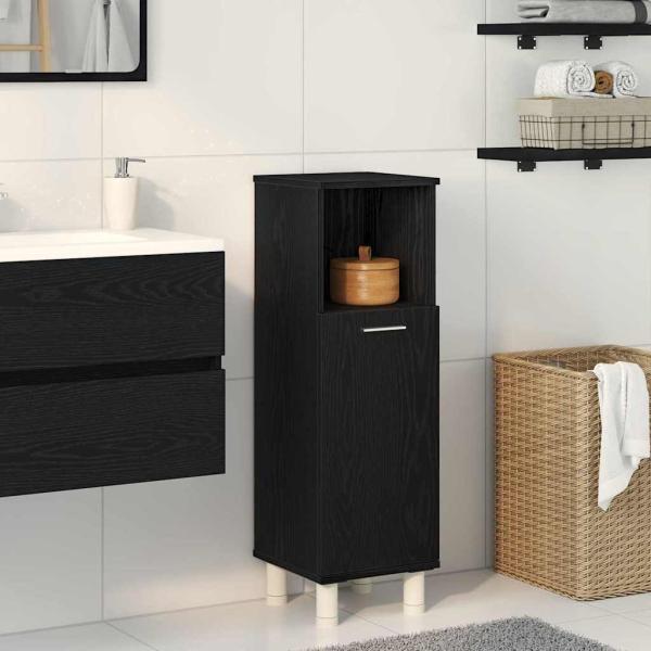 ARDEBO.de - Badezimmerschrank Schwarz Eiche 30x30x95 cm Holzwerkstoff