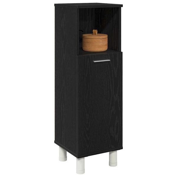 Badezimmerschrank Schwarz Eiche 30x30x95 cm Holzwerkstoff