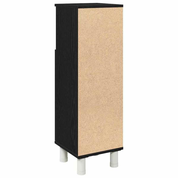Badezimmerschrank Schwarz Eiche 30x30x95 cm Holzwerkstoff