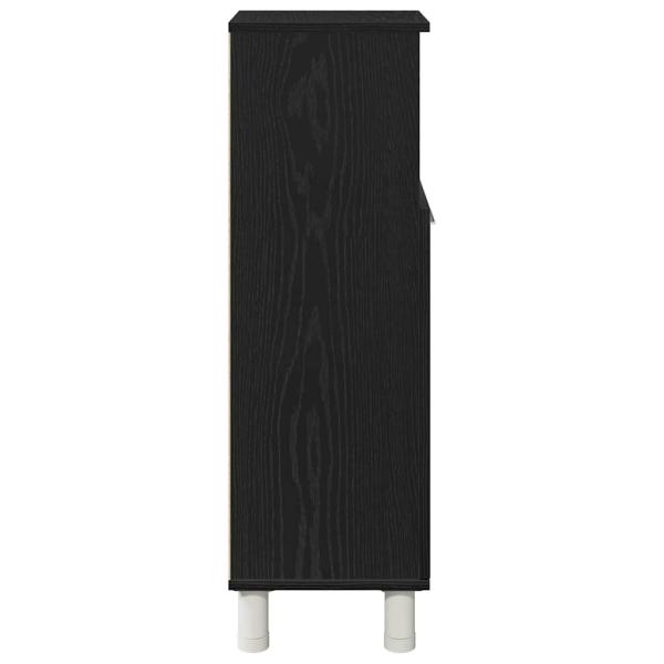 Badezimmerschrank Schwarz Eiche 30x30x95 cm Holzwerkstoff