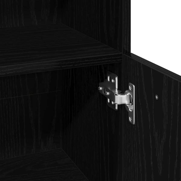 Badezimmerschrank Schwarz Eiche 30x30x95 cm Holzwerkstoff