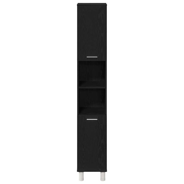 Badschrank Schwarz Eiche 30x30x179 cm Holzwerkstoff