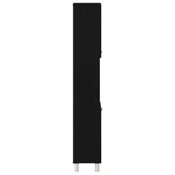 Badschrank Schwarz Eiche 30x30x179 cm Holzwerkstoff