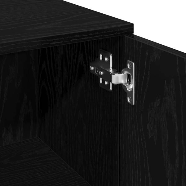 Badschrank Schwarz Eiche 30x30x179 cm Holzwerkstoff