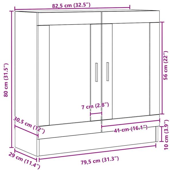 Bücherregal schwarz Eiche 82,5x30,5x80 cm Holzwerkstoff