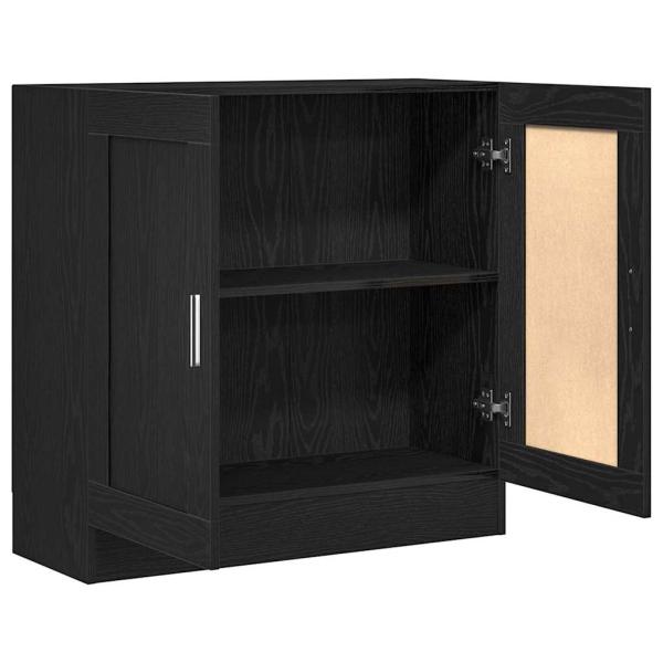 Bücherregal schwarz Eiche 82,5x30,5x80 cm Holzwerkstoff