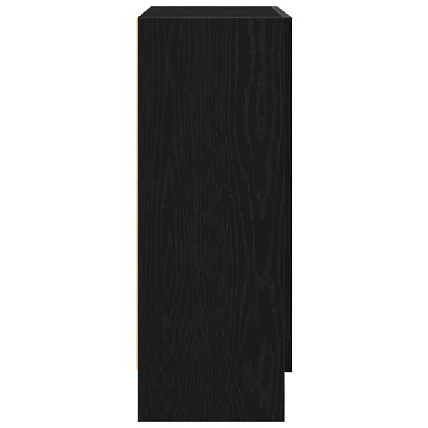 Bücherregal schwarz Eiche 82,5x30,5x80 cm Holzwerkstoff