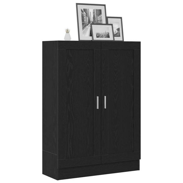 Bücherregal Schwarz Eiche 82,5x30,5x115 cm Holzwerkstoff