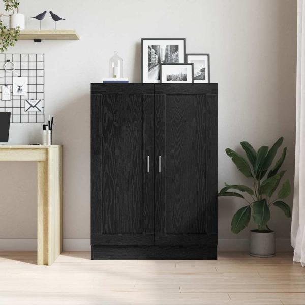 Bücherregal Schwarz Eiche 82,5x30,5x115 cm Holzwerkstoff