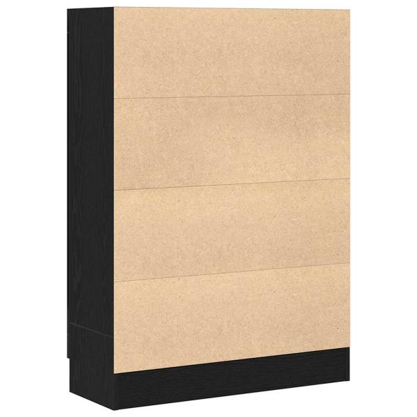 Bücherregal Schwarz Eiche 82,5x30,5x115 cm Holzwerkstoff