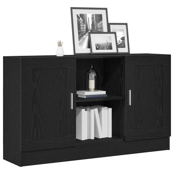 Sideboard Schwarz Eiche 120x30,5x70 cm aus Holz