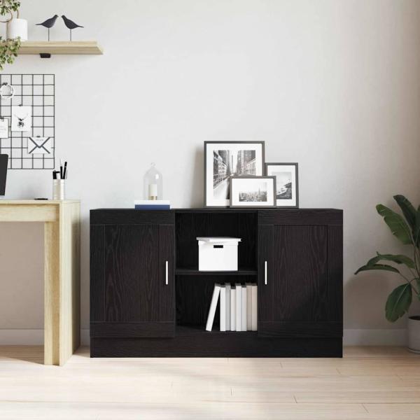 Sideboard Schwarz Eiche 120x30,5x70 cm aus Holz