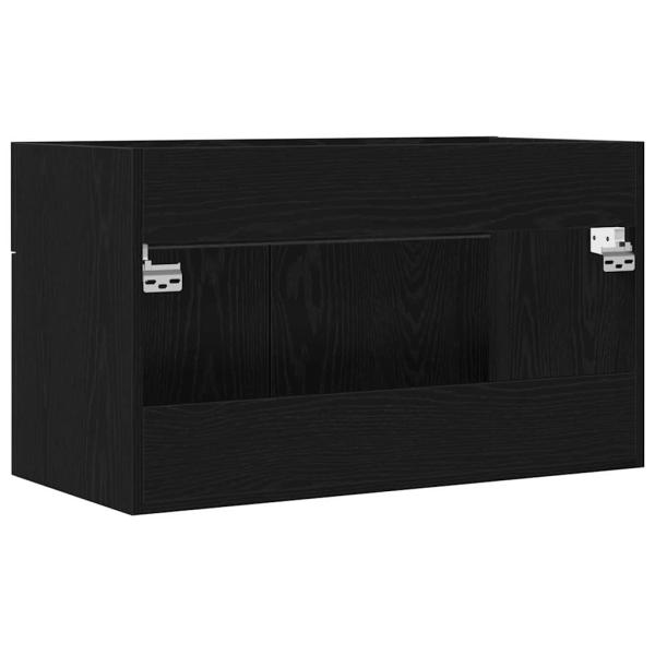 Waschbeckenunterschrank Schwarz Eiche 90x38,5x46 cm Holzwerkstoff