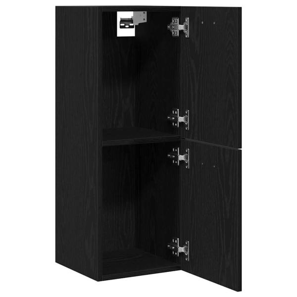 Bad-Wandschrank Schwarz Eiche 30x30x80 cm Spanplatte