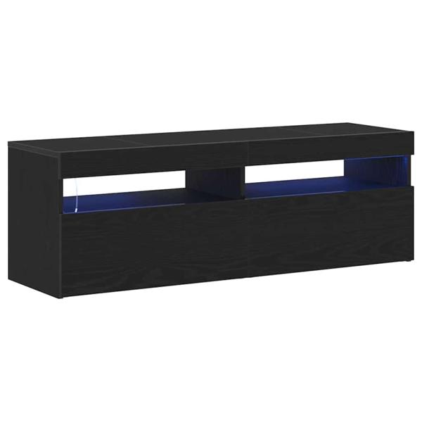 TV-Schrank mit LED Schwarz Eiche 120x35x40 cm Holzwerkstoff