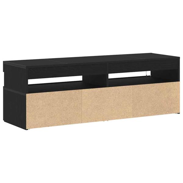 TV-Schrank mit LED Schwarz Eiche 120x35x40 cm Holzwerkstoff
