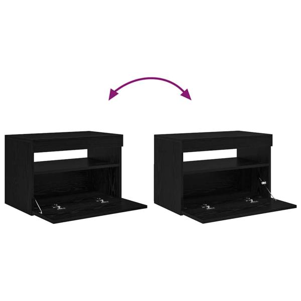 TV-Schränk 60 x 35 x 40 cm Schwarz Eichen-Optik Holzwerkstoff