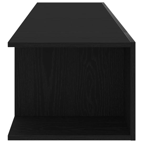 TV-Schrank schwarz mit LED-Lichtern aus Eiche 135x39x30cm aus Ingenieurholz