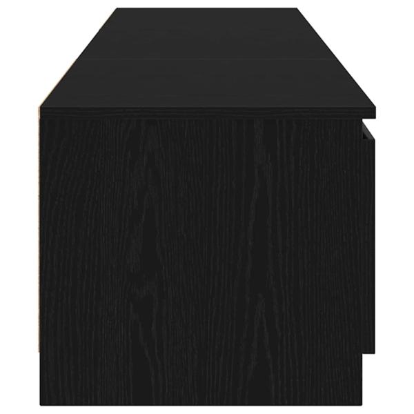 TV-Schrank mit LED-Lichtern in Schwarz und Eiche, 140x40x35,5 cm, aus Holzwerkstoff
