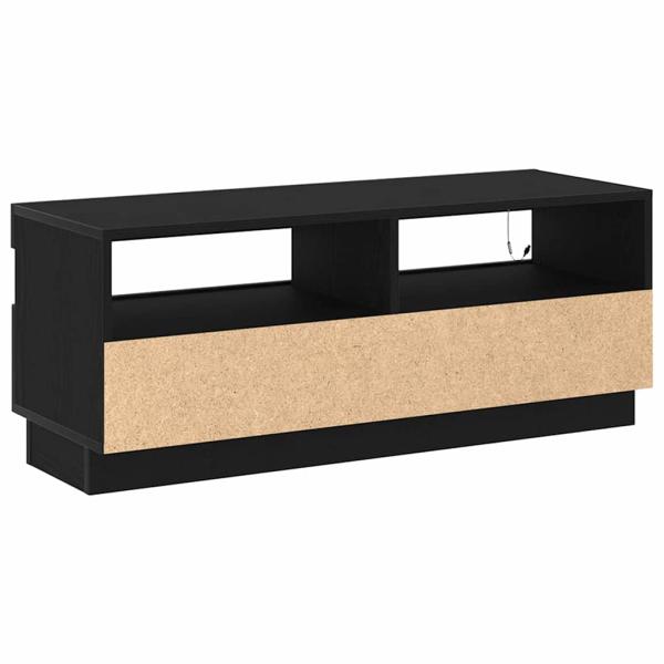 TV-Schrank mit LED-Leuchten, Schwarz und Eiche, 100x35x40 cm, Holzwerkstoff