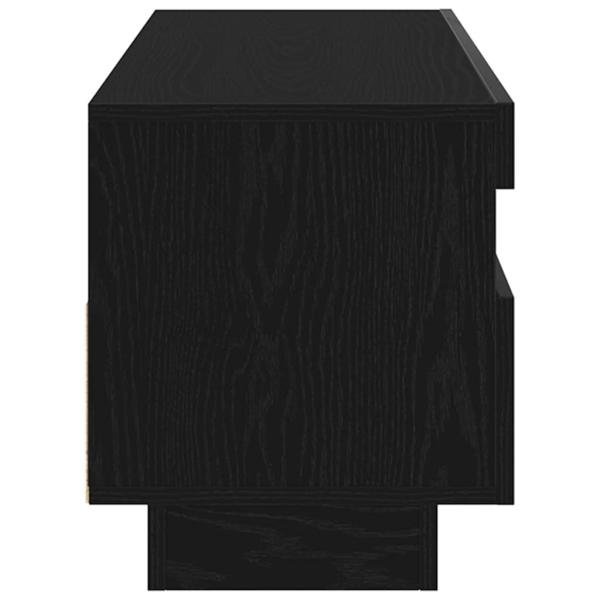 TV-Schrank mit LED-Lichtern, Schwarz und Eiche, 80x35x40 cm aus Holzwerkstoff