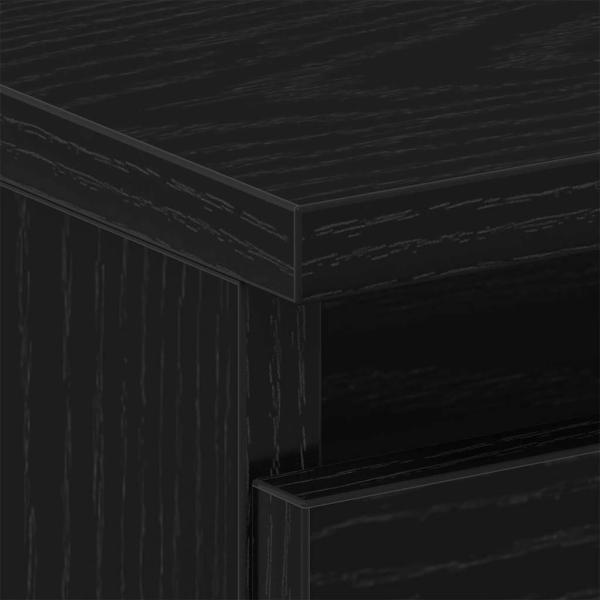 Nachttisch mit Holzbein Schwarz Eiche 40x35x69 cm