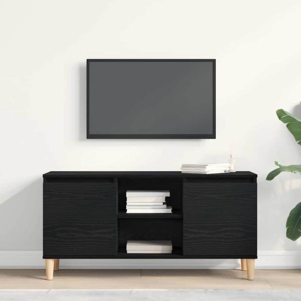 TV-Schränk 102 x 35 x 50 cm Schwarz Eichen-Optik Holzwerkstoff