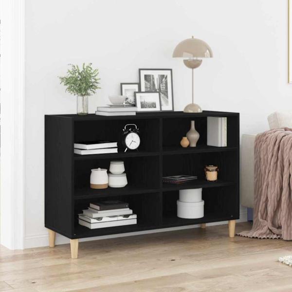 ARDEBO.de - Sideboard Schwarz Eiche 103,5 x 35 x 70 cm Möbelstoff