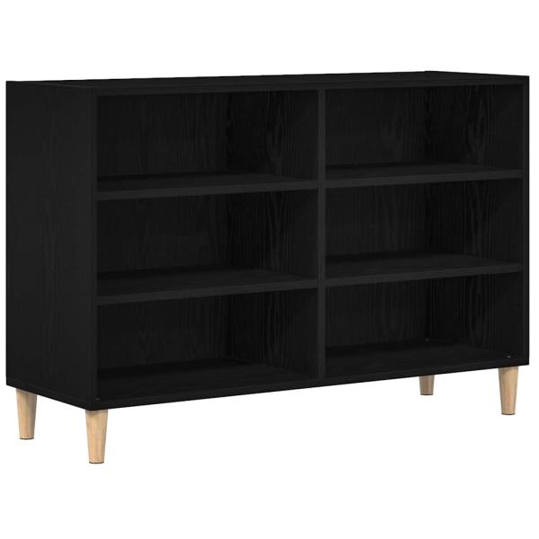 Sideboard Schwarz Eiche 103,5 x 35 x 70 cm Möbelstoff