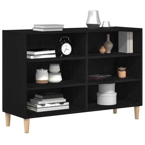 Sideboard Schwarz Eiche 103,5 x 35 x 70 cm Möbelstoff