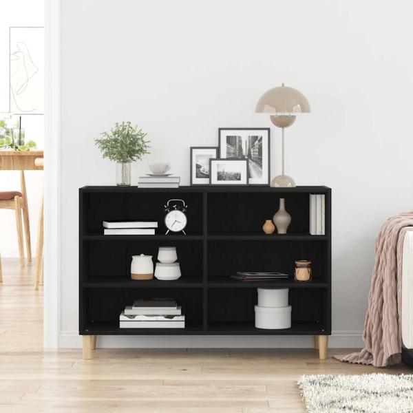 Sideboard Schwarz Eiche 103,5 x 35 x 70 cm Möbelstoff