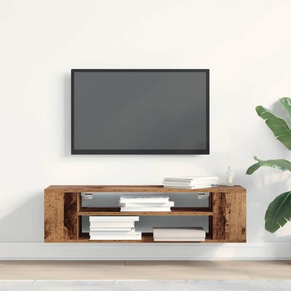 Wand-TV-Schrank aus altem Holz 100x30x26,5 cm Holzwerkstoff