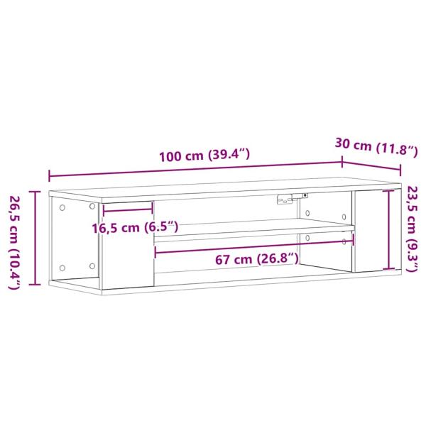Wand-TV-Schrank Artisan Eiche 100x30x26,5 cm Holzwerkstoff