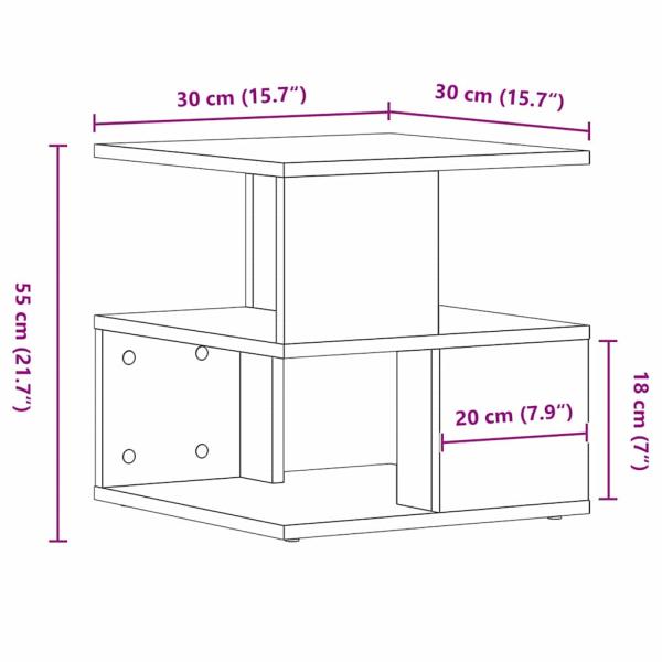 Beistelltisch aus schwarzem Eichenholz 40x40x40 cm, Ingenieurholz