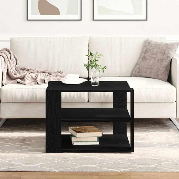 ARDEBO.de - Couchtisch Schwarz Eiche 59,5x59,5x40 cm Engineered Wood