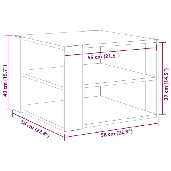Couchtisch Schwarz Eiche 59,5x59,5x40 cm Engineered Wood