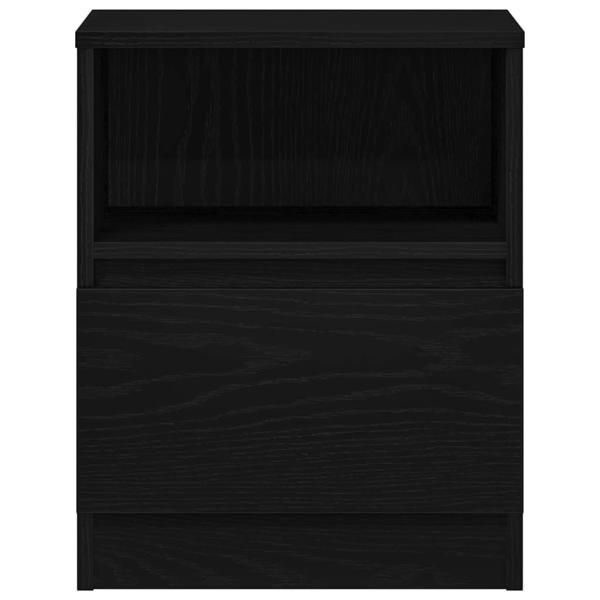 Nachttische 2er Set Schwarz Eiche 40x40x50 cm aus Spanplatte