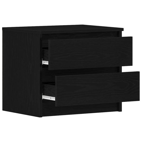 Nachttische 2er Set Schwarz Eiche 50x40x43,5 cm Holzwerkstoff