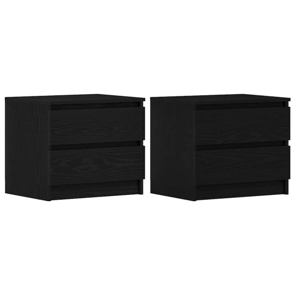 Nachttische 2er Set Schwarz Eiche 50x40x43,5 cm Holzwerkstoff