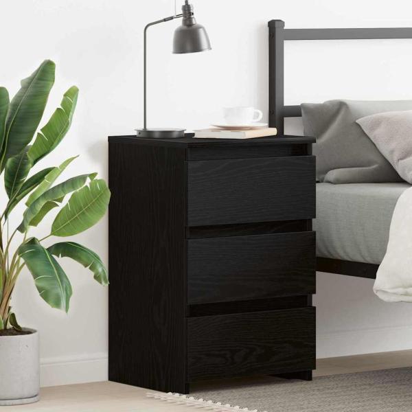 ARDEBO.de - Nachttisch Schwarz Eiche 40x35x62,5 cm aus Holzwerkstoff