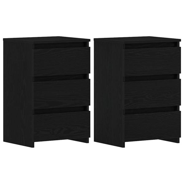 Nachttische 2er Set Schwarz Eiche 40x35x62,5 cm Holzwerkstoff