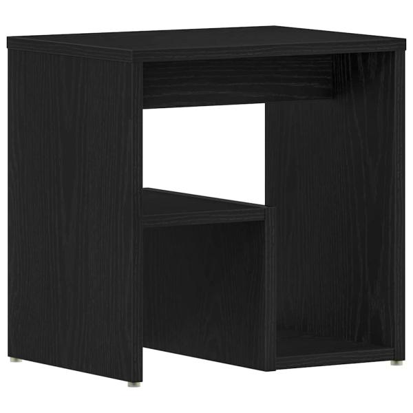 Nachttische 2er Set in Schwarz aus Eichenholz, 40x30x40 cm aus Holzwerkstoff
