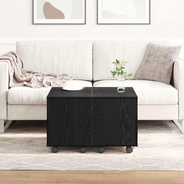 Couchtisch Schwarz Eiche 60x60x38 cm