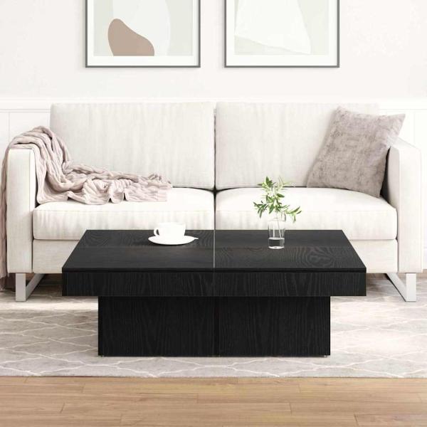 Couchtisch Schwarz Eiche 90x90x28 cm Holzwerkstoff