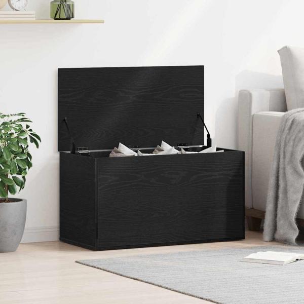 ARDEBO.de - Aufbewahrungstruhe Schwarz Eiche 84x42x46 cm Holzwerkstoff