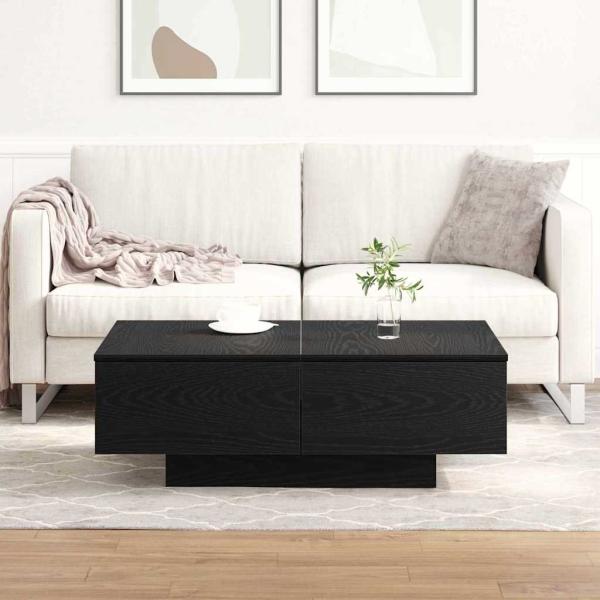 Couchtisch Schwarz Eiche 90x60x31 cm Holzwerkstoff