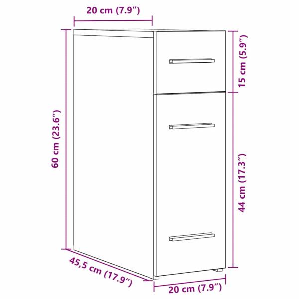 Apotheker Schrank Artisan Eiche 20x45,5x60 cm Holzwerkstoff